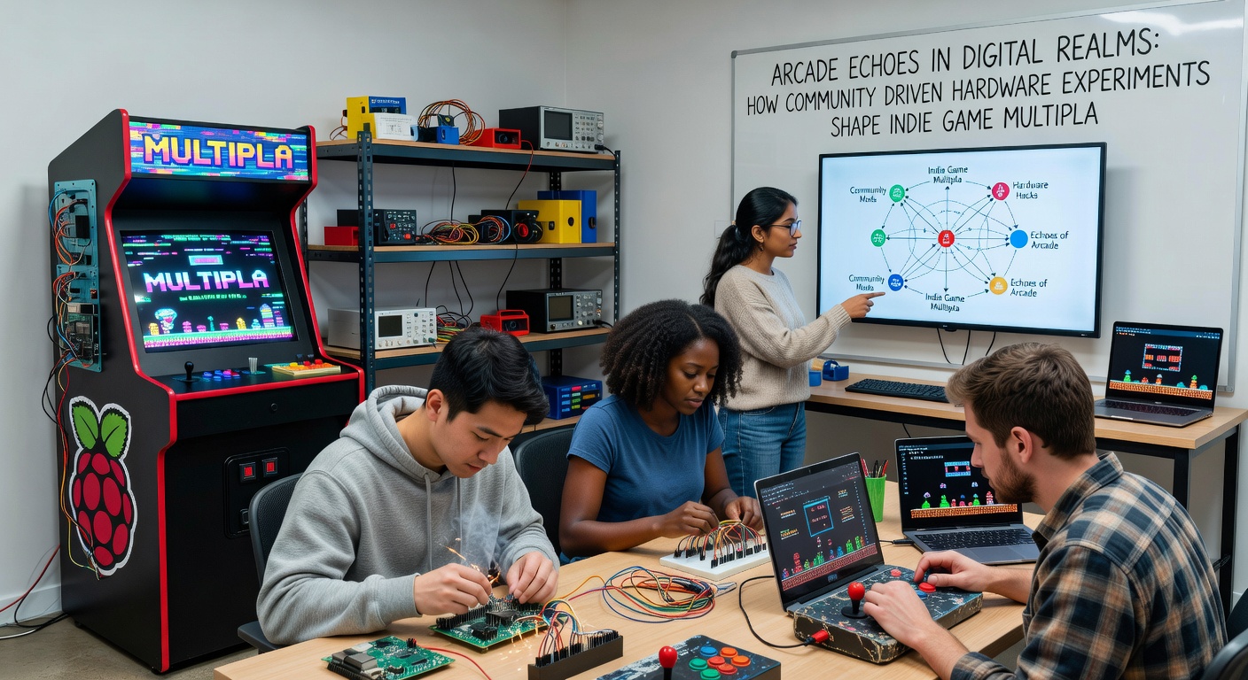 Mixed platform indie multiplayer session featuring custom-built controllers and adapters in active use