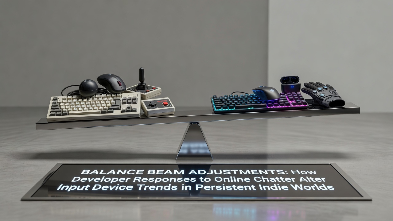Developers analyzing online forums and adjusting game balance mechanics that influence player input device choices in indie worlds