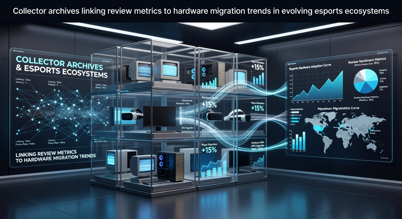 Collector archives displaying review metrics and hardware trend charts for esports ecosystems
