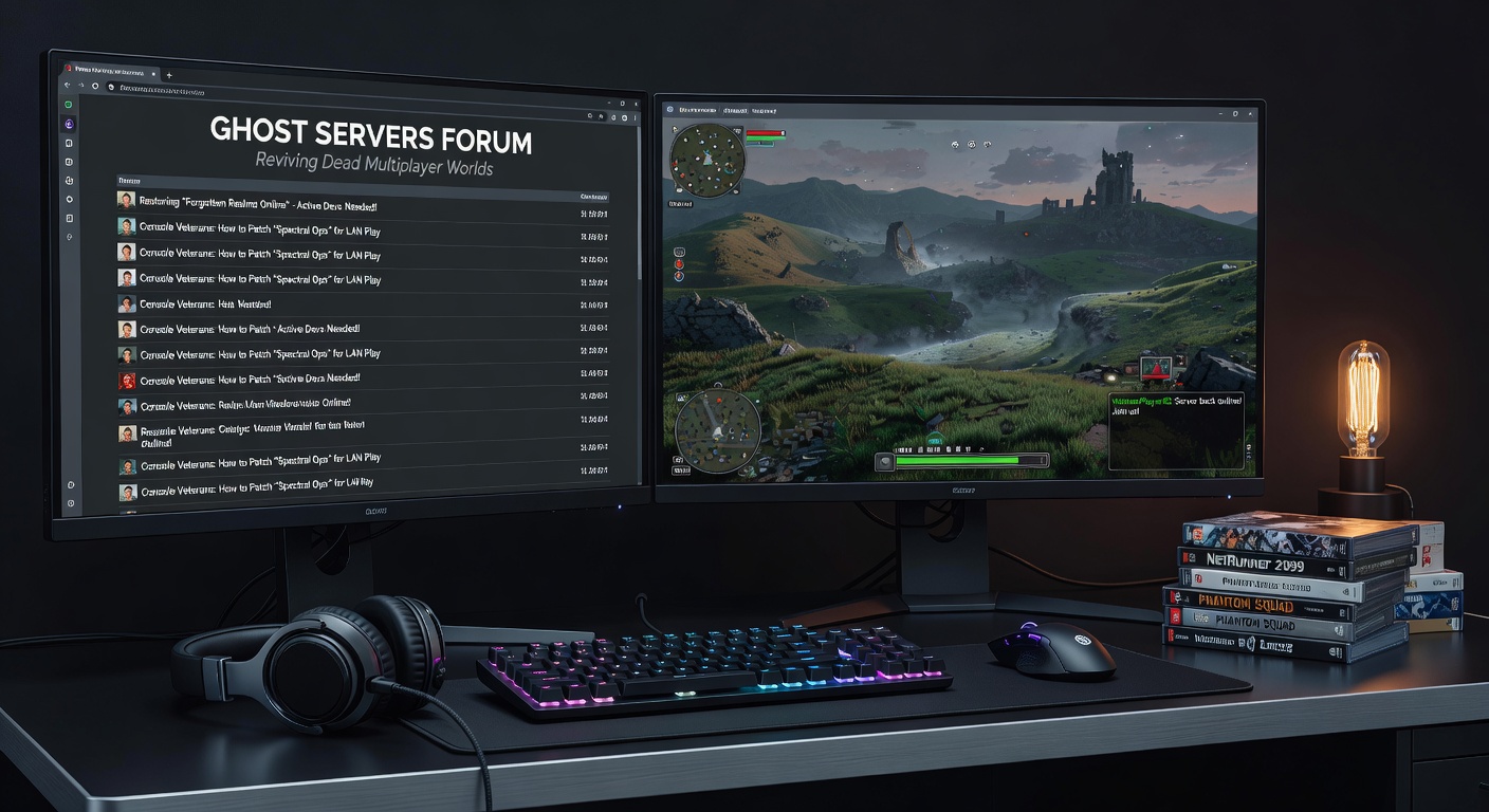 Busy forum thread screenshot showing users debating server configs, IP shares, and revival success stories for a classic multiplayer game